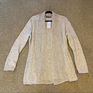 Hannah off white confetti long cardigan